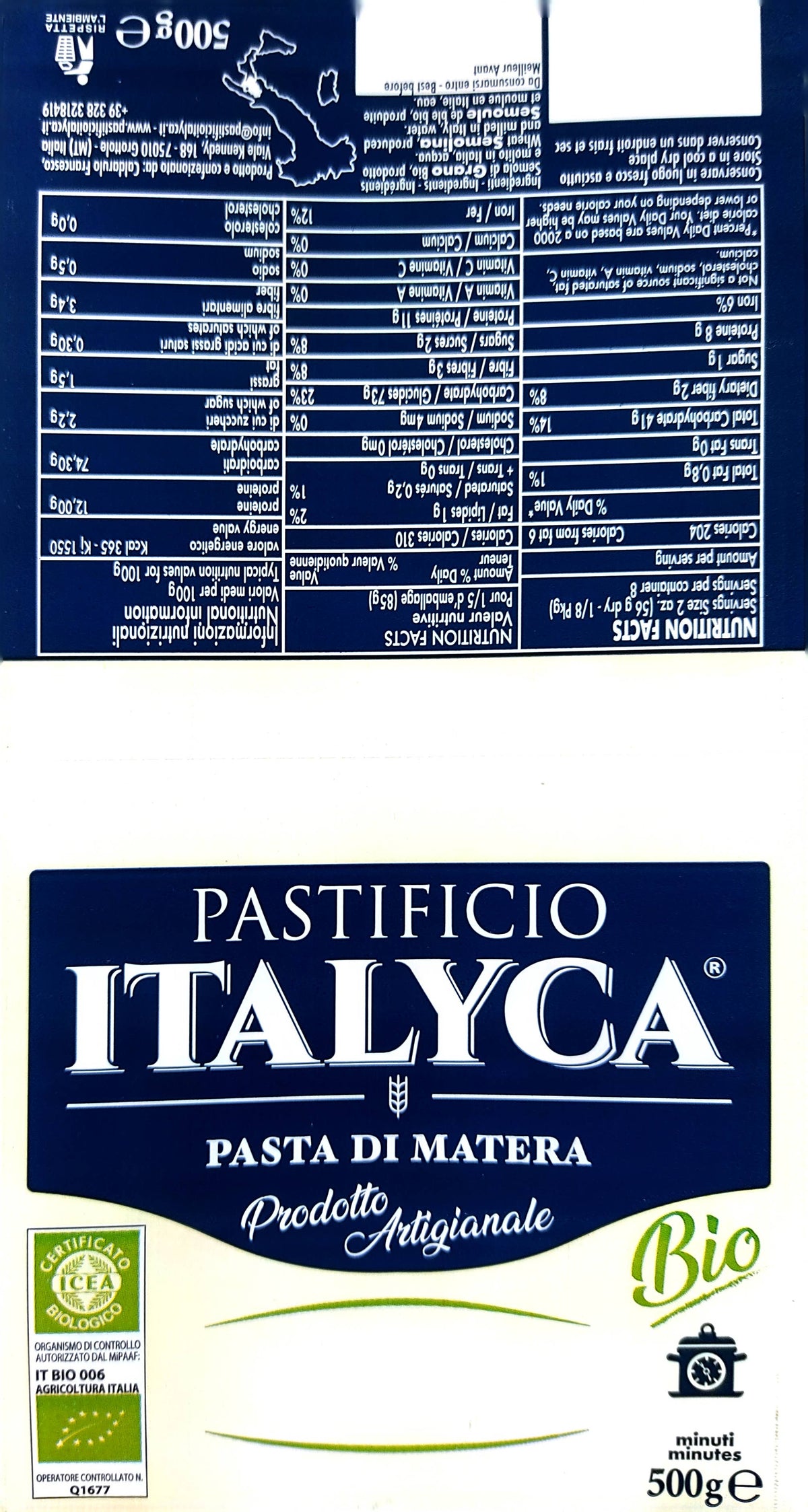 Italyca Spaghetti, 500g, 100 % handwerklich hergestellte BIO-Nudeln aus Italien