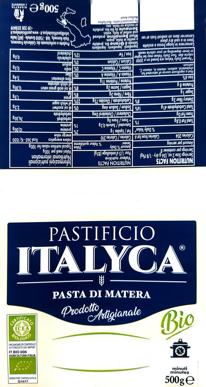 Italyca Spaghetti, 500g, 100 % handwerklich hergestellte BIO-Nudeln aus Italien