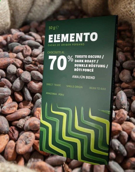 ELEMENTO Schokolade dunkle Röstung mit 70% Kakao, Peru